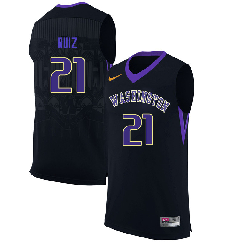 Men Washington Huskies #21 Brianna Ruiz College Basketball Jerseys-Black